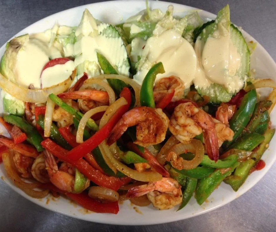 Chicken Shrimp Salad - Fresh salad with chicken and shrimp.